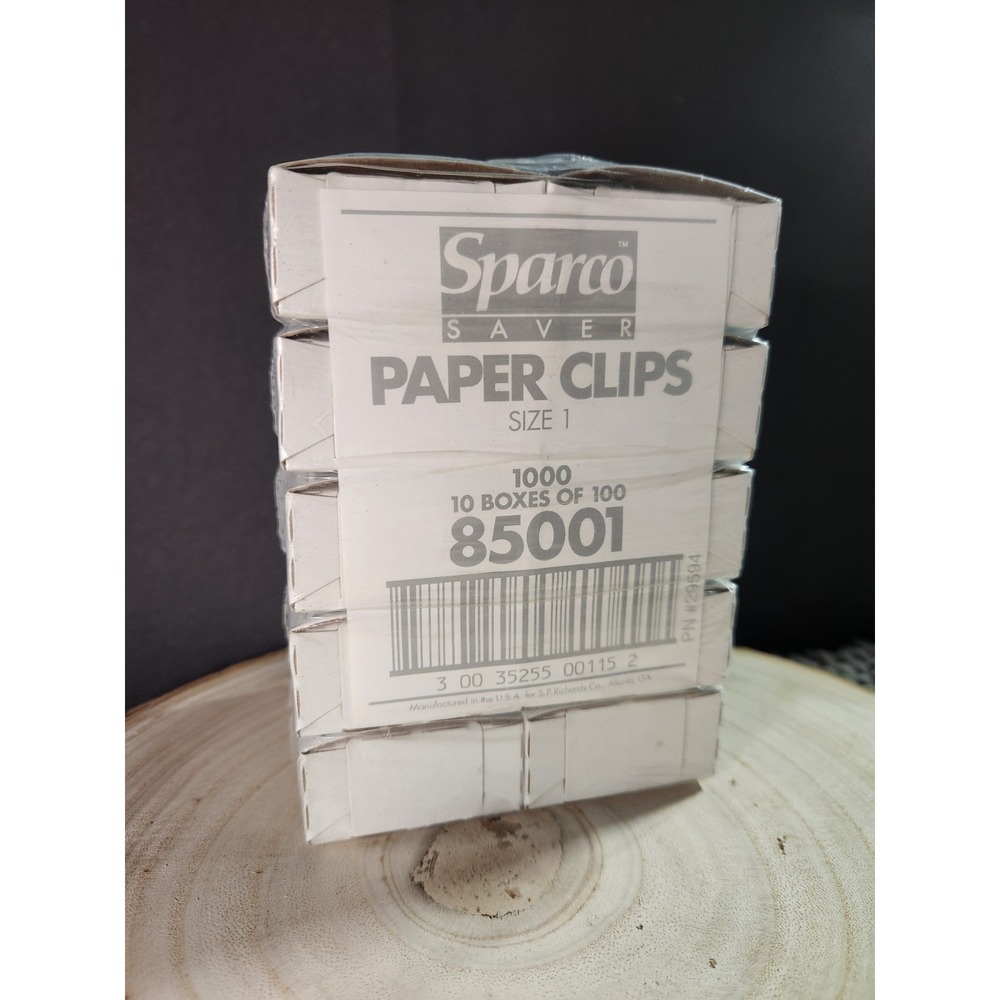 Sparco Saver Brand SPR85001 Paper Clip (1000 Count) 10 Boxes-100 Ea (PN# 29594)